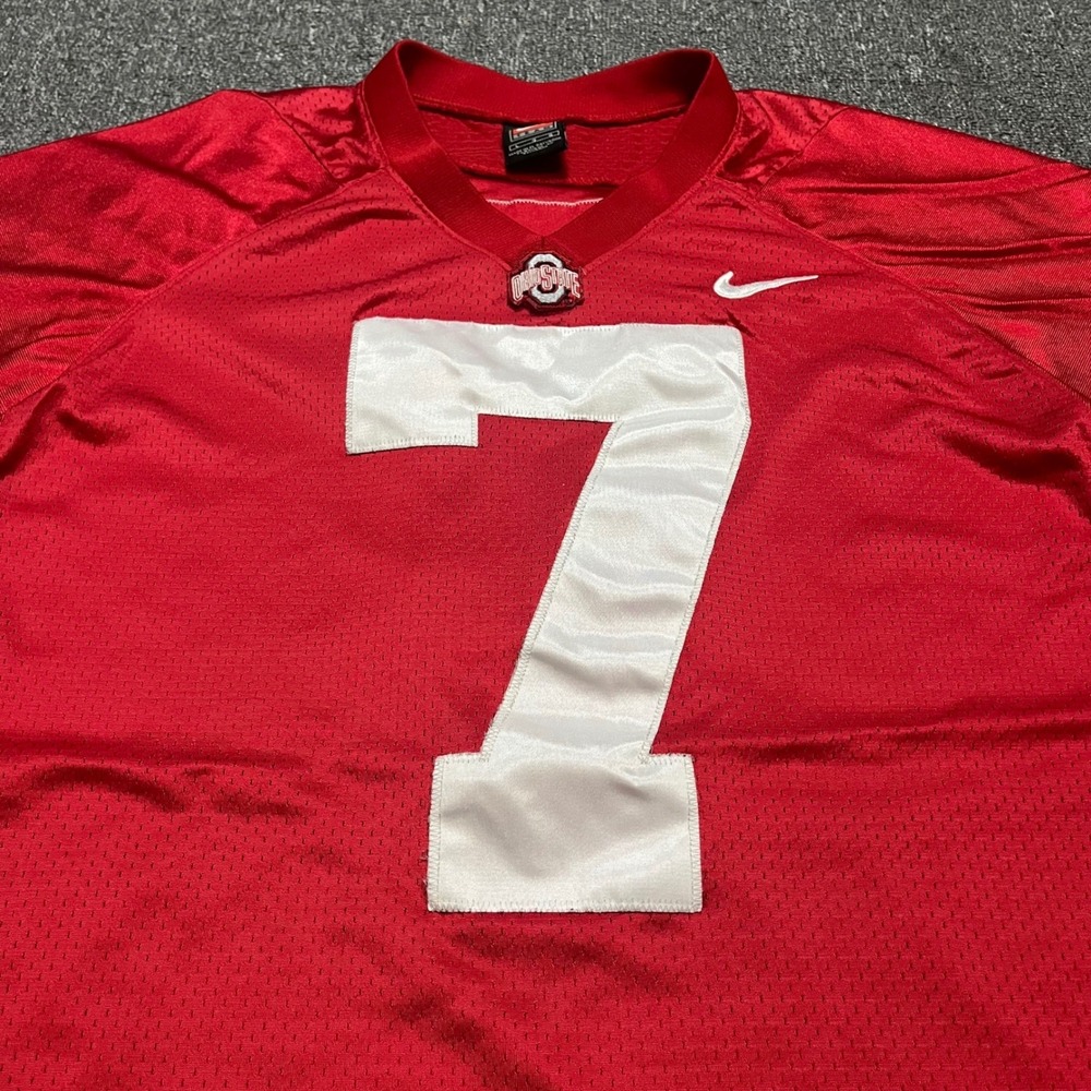 Nike Team Ohio State Buckeyes NCAA Football Jersey #7 Red White Size L - Picture 10 of 10